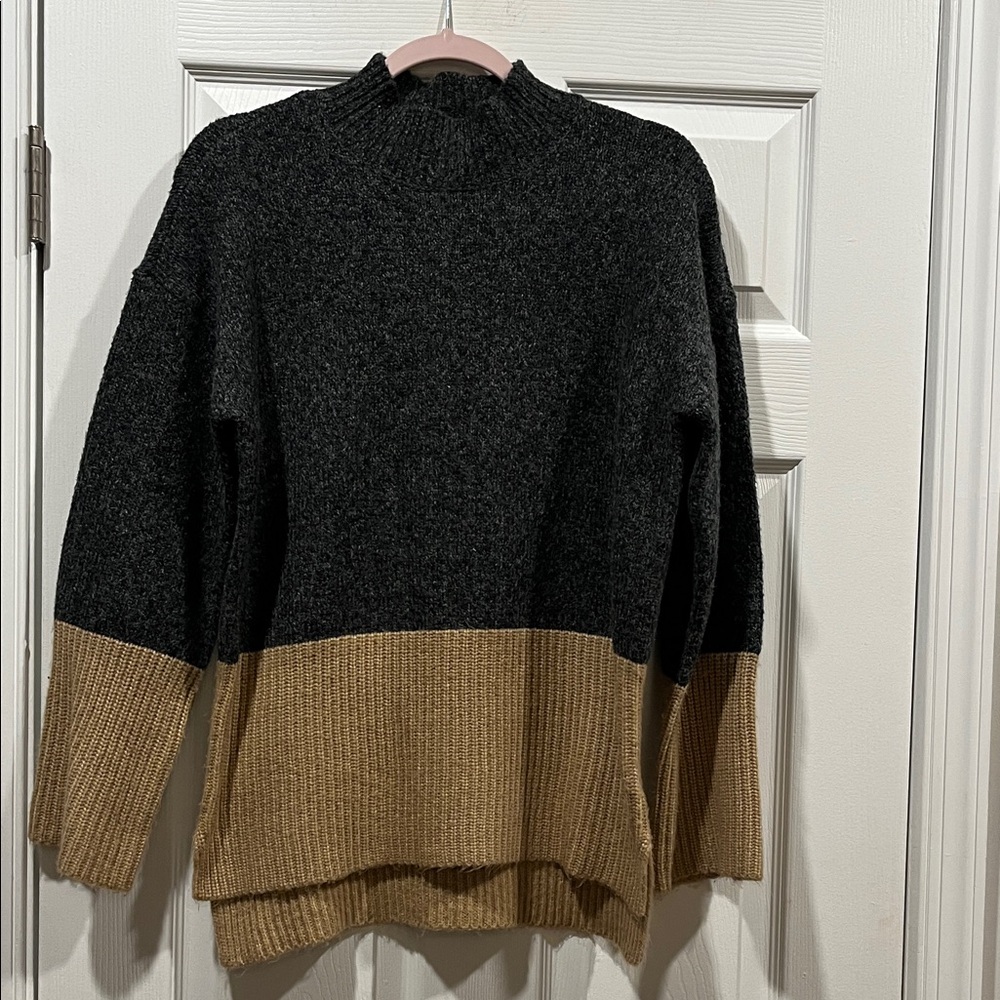 MICHAEL Michael Kors Charcoal and Camel Turtleneck Sweater